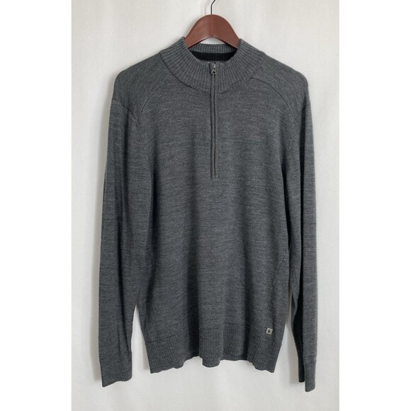 Smartwool Sweater Men’s L Gray Kiva Ridge Half-Zip Merino Wool Pullover Preppy - Picture 2 of 11